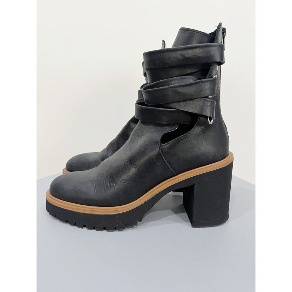 Free People Jesse Cutout Black Leather Boot
